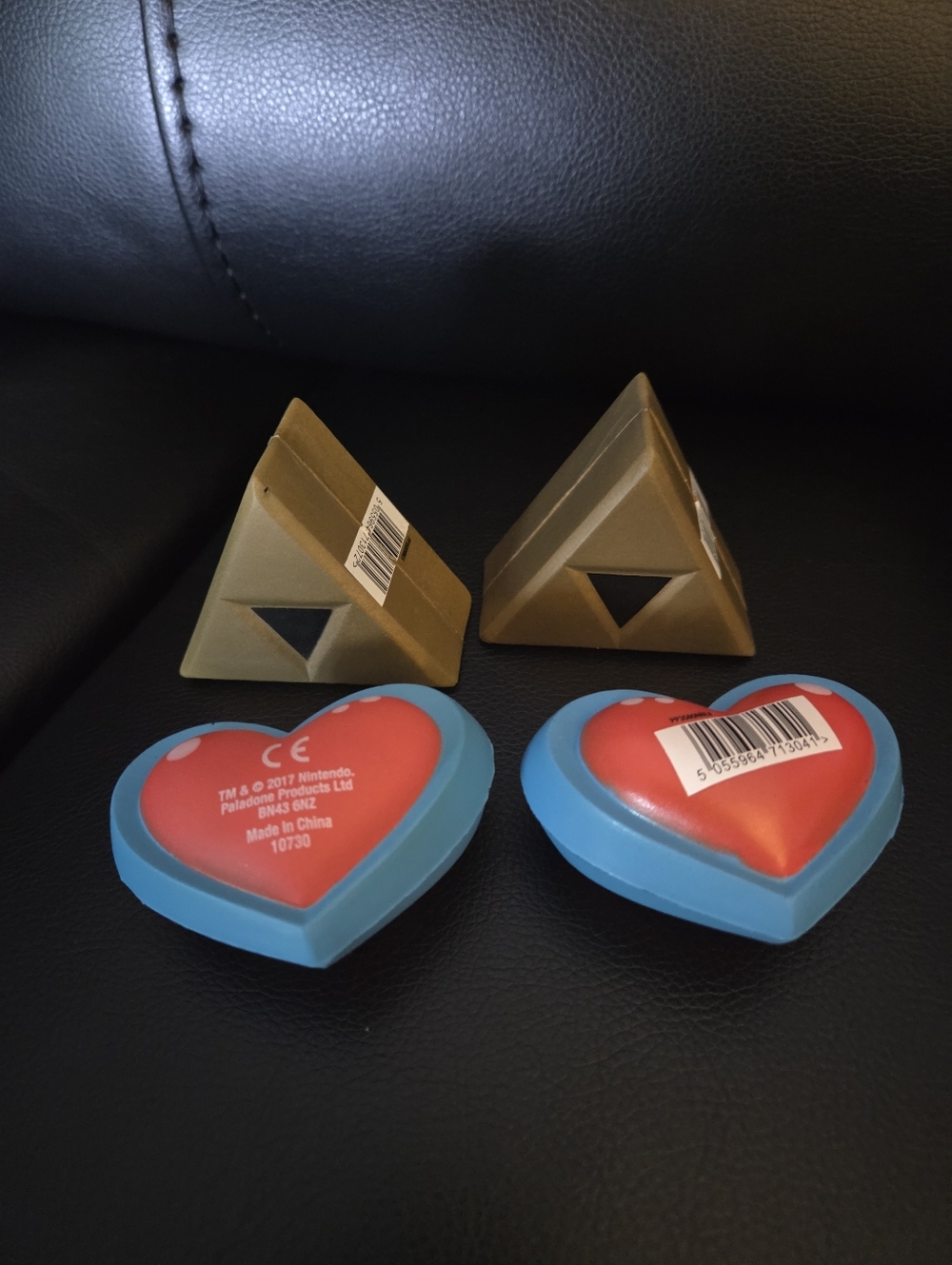 Nintendo Zelda Set of 4 Stress Balls , Heart and Triforce Shaped